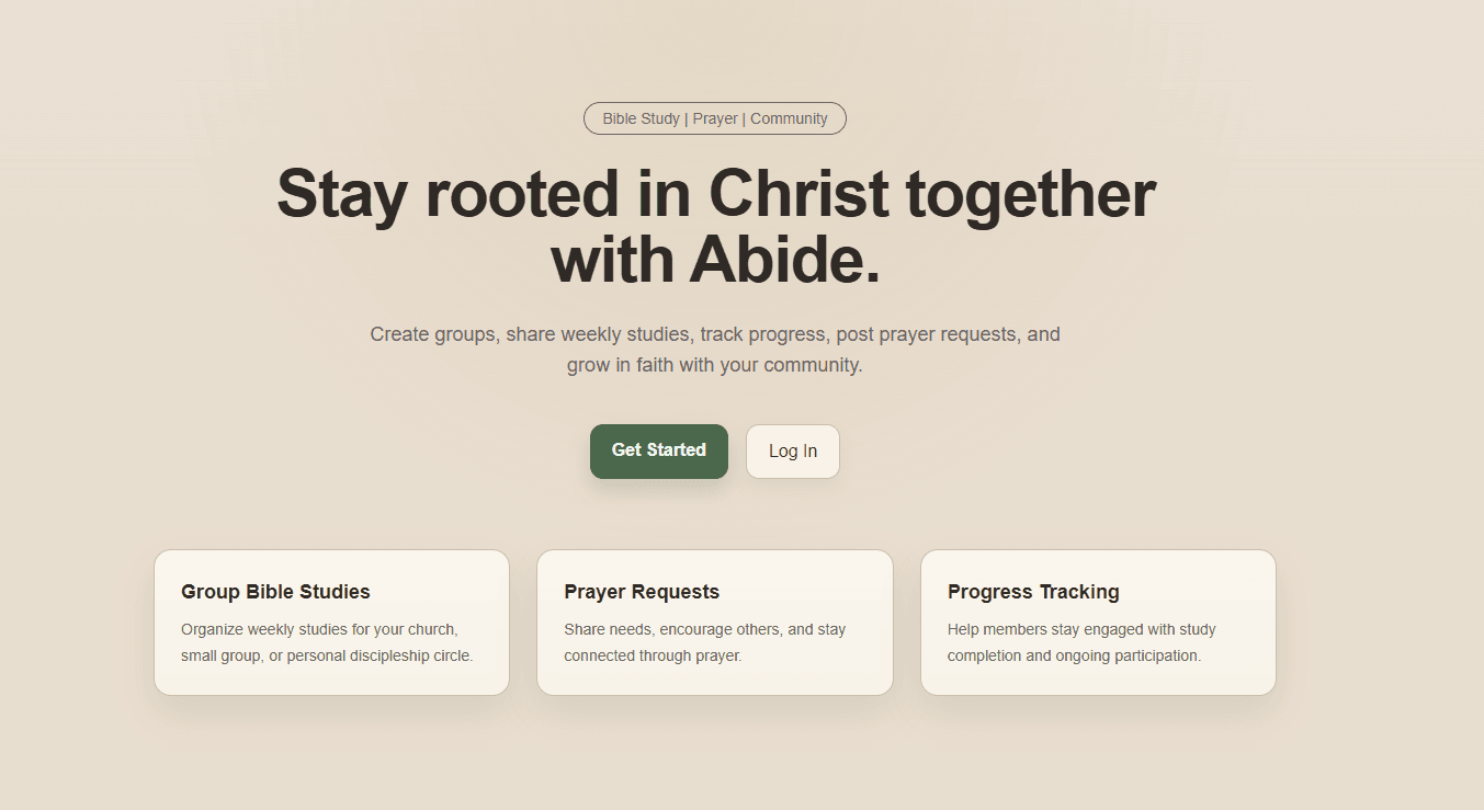 Abide - Group Bible Study Platform project preview