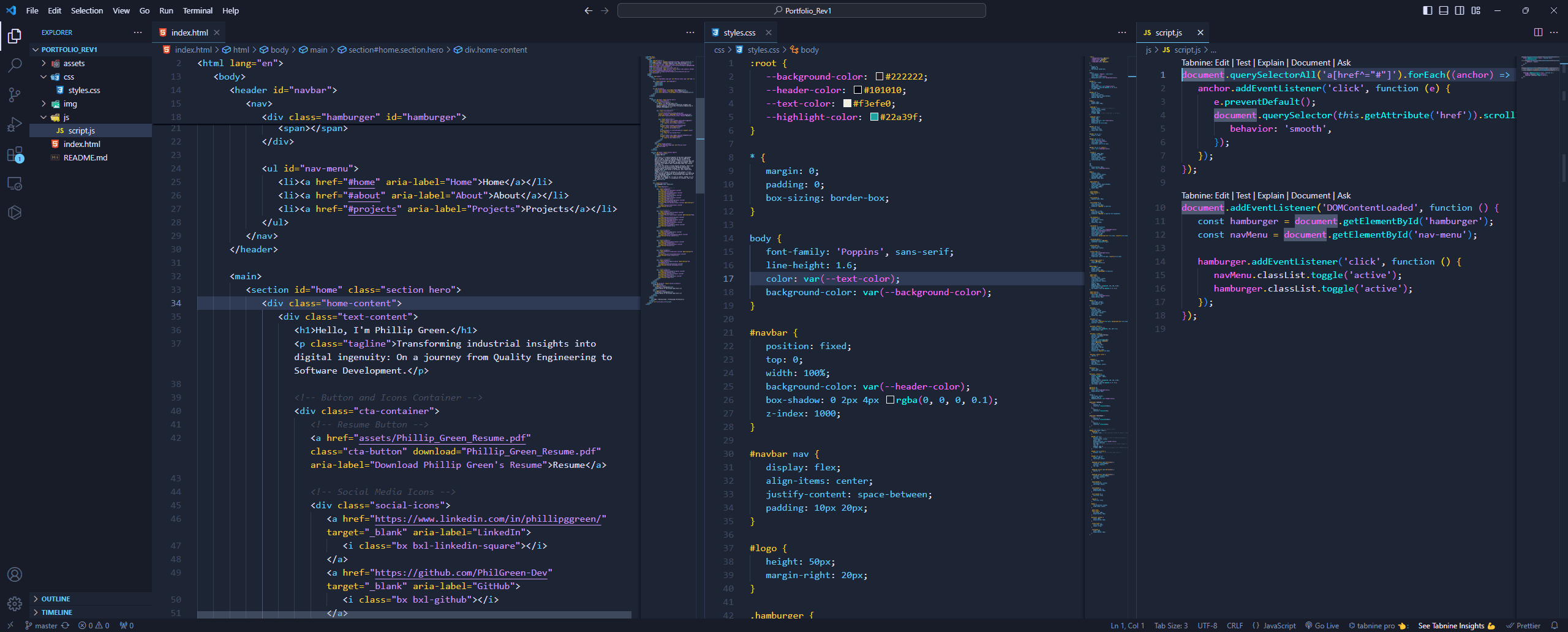 CyberDev VS Code Theme project preview