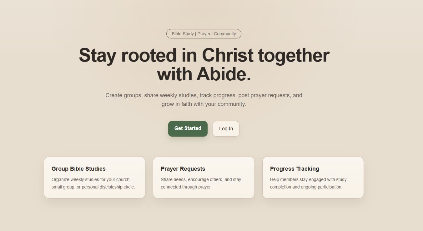 Abide - Group Bible Study Platform project preview