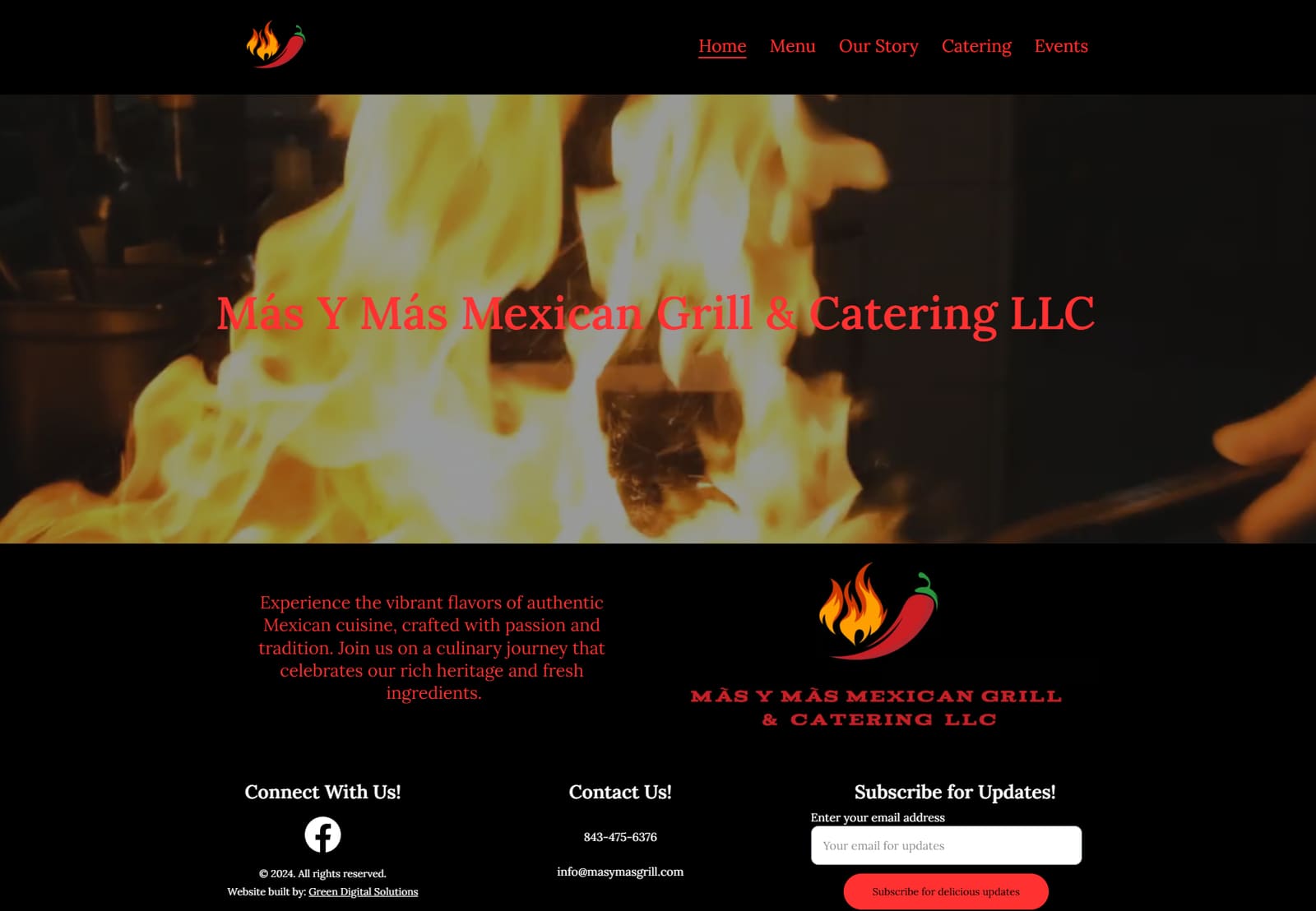 Mas y Mas Grill website preview
